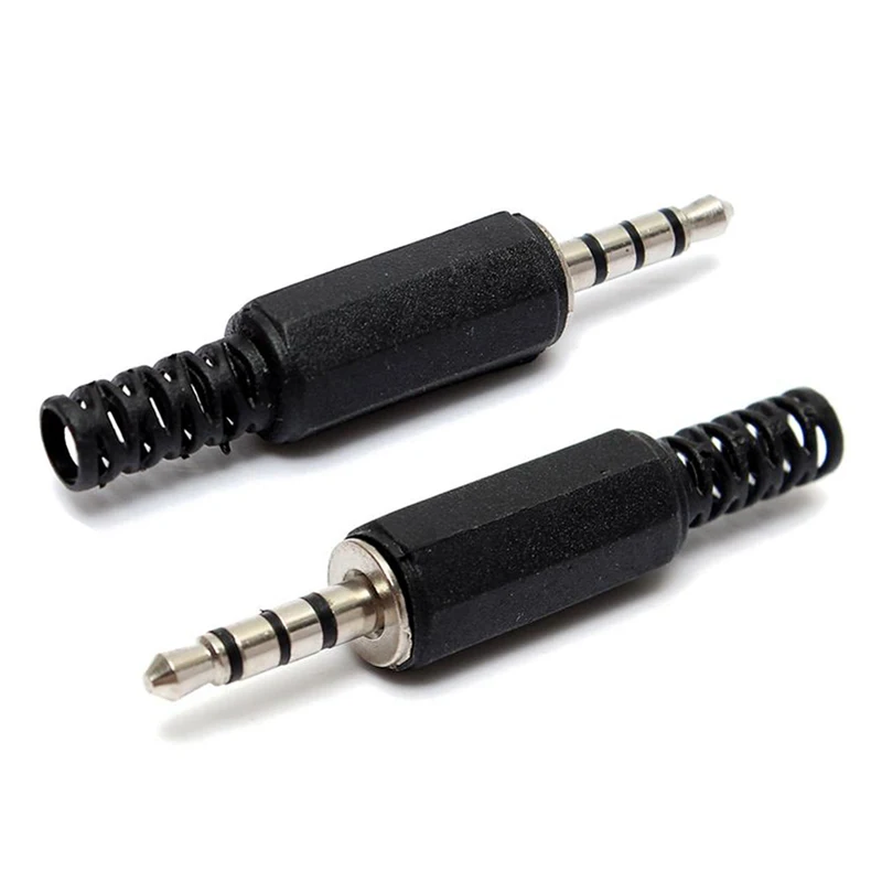3.5mm 1/8&quot Audio Male Plug 3.5 Jack 4 Sections For Microphone Headphone Pole Solders Video Connectors | Электроника