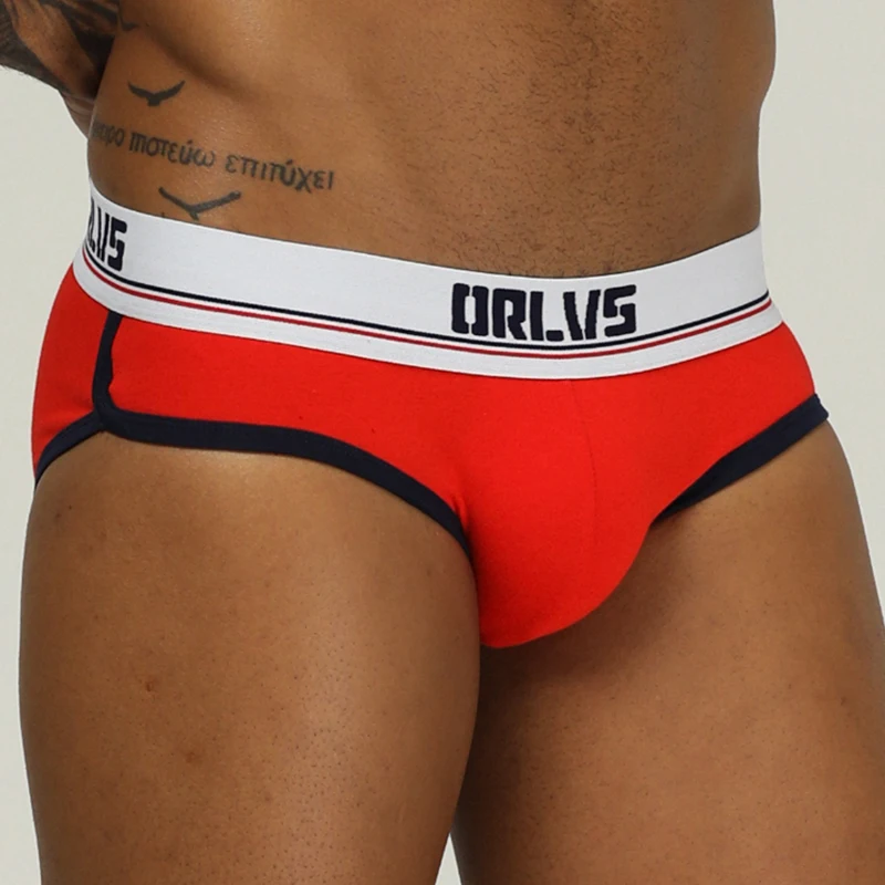 ORLVS брендовые сексуальные мужские трусы нижнее белье хлопковые cueca tanga Пенис
