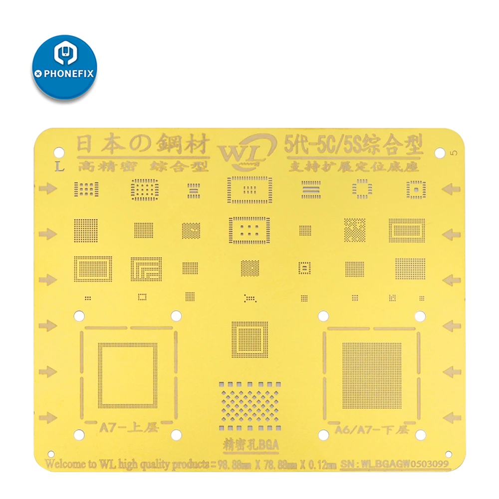 WL IC Chip BGA трафарет для реболлинга iPhone 11 12 XS MAX XR 8p 7 6s 6 5S 5 высококачественный