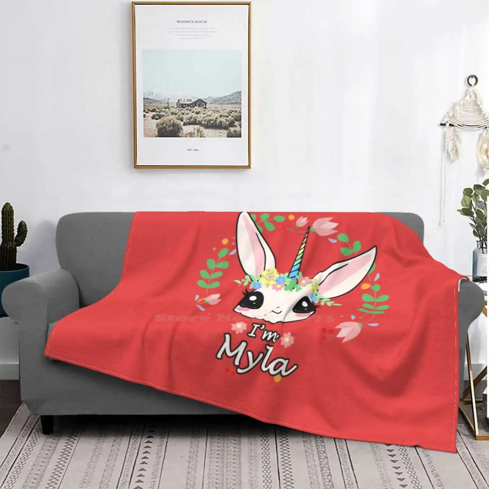 Мягкое теплое одеяло в виде кролика из м/ф я Единорог | Дом и сад