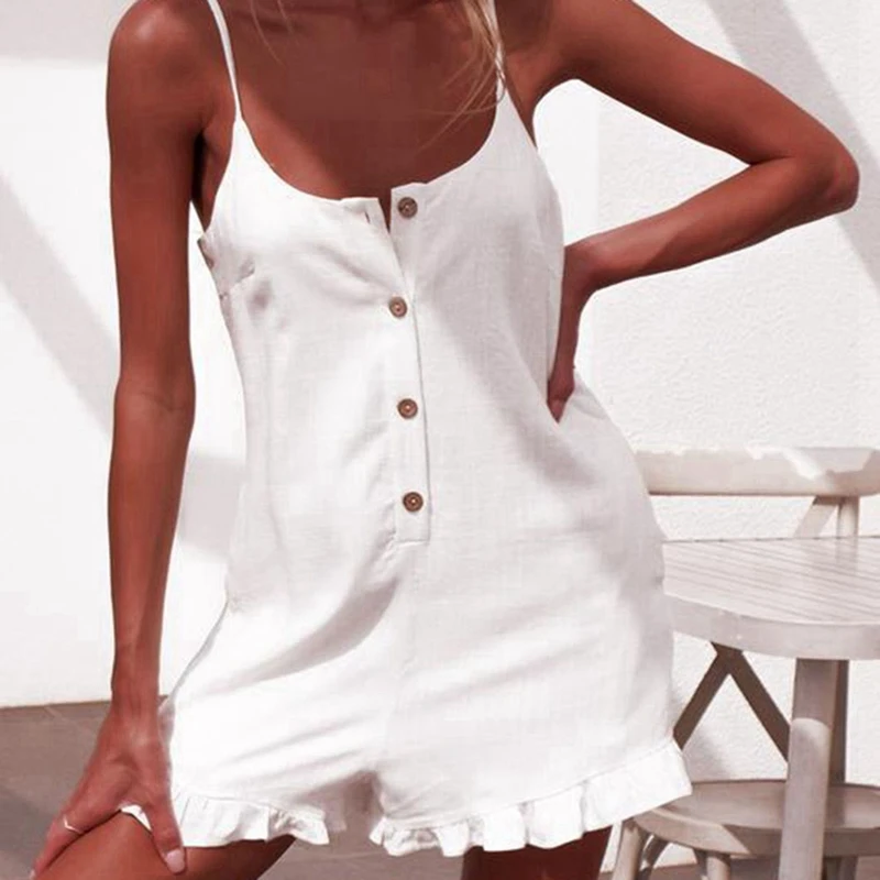 2 шт. женский комбинезон без рукавов на пуговицах |