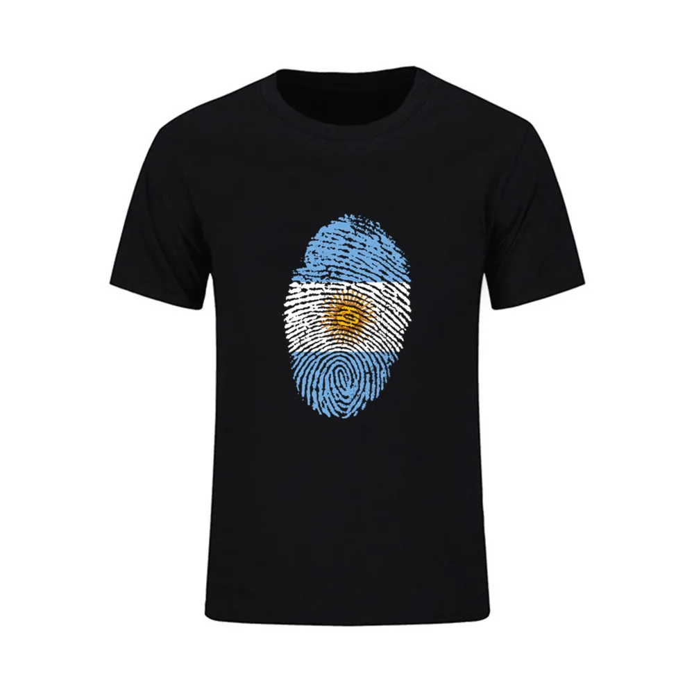 Аргентинского флага отпечатков пальцев мужские футболки с изображением из