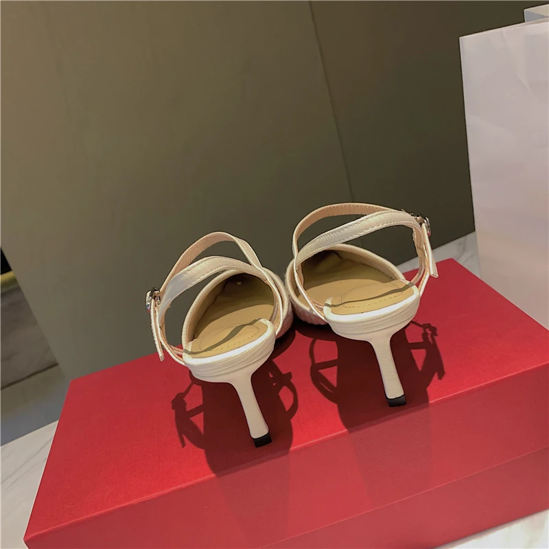 

ZVQ Woman summer Sandals New Style Leisure Shoes Concise Comfortable office lady Pointed Toe mixed color Weave ventilation