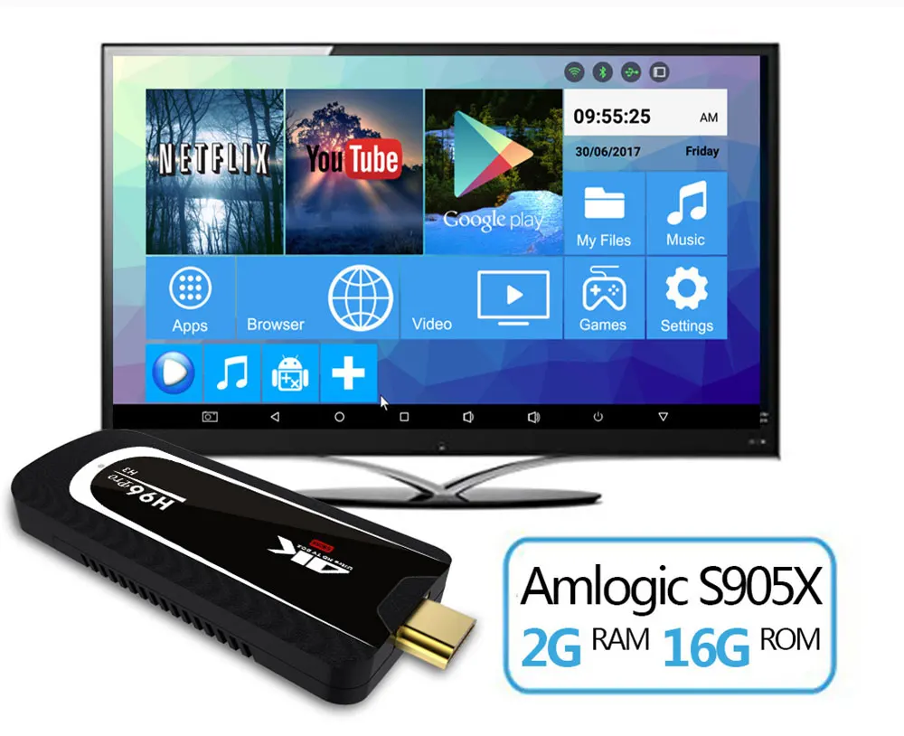 ТВ приставка H96 Pro H3 Android 7 1 OS четырехъядерный процессор Amlogic S905X 2 Гб 16 мини ПК 4 ГГц Wi
