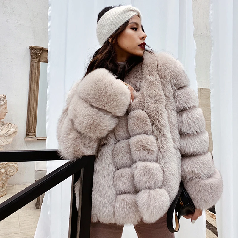 Женское однобортное вечерние то из натурального Лисьего меха rf0246 | Женская