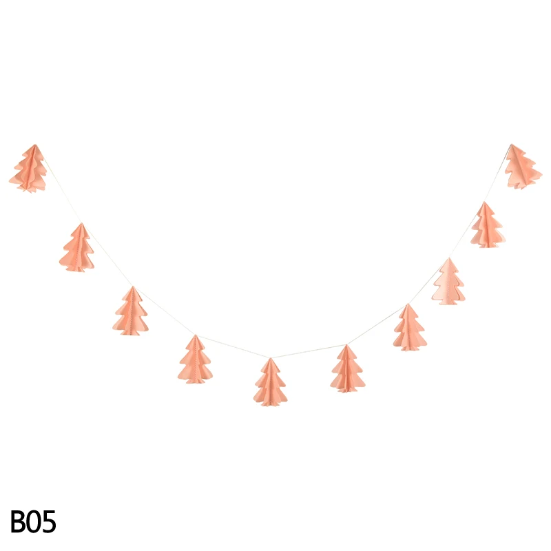 5-B05 1 шт. 2,5 м длина 3D в форме рождественской елки баннер бумага Гарланд на Рождество год вечерние подвесные Декор 8z - Цвет: 5-B05