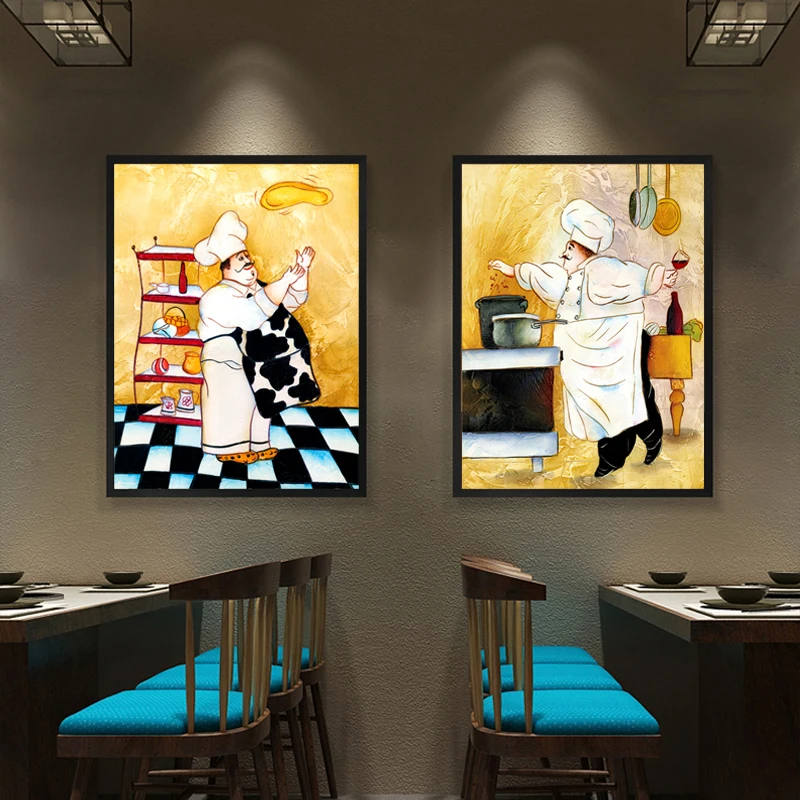 Декоративная картина в стиле ретро торт пицца холст абстрактное искусство