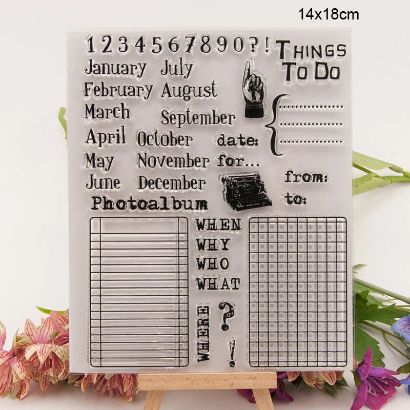 Календарь дата прозрачные штампы новинка 2019 скрапбукинг резиновый штамп