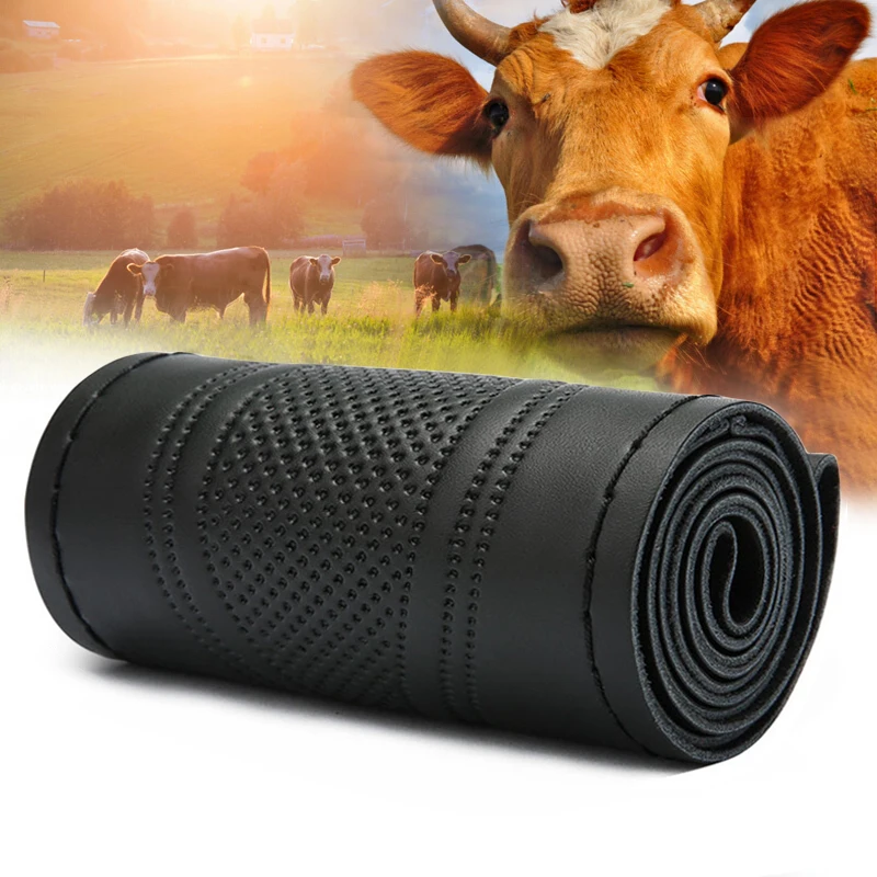 15 дюймов/38 см Универсальный чехол из натуральной кожи для рулевого колеса