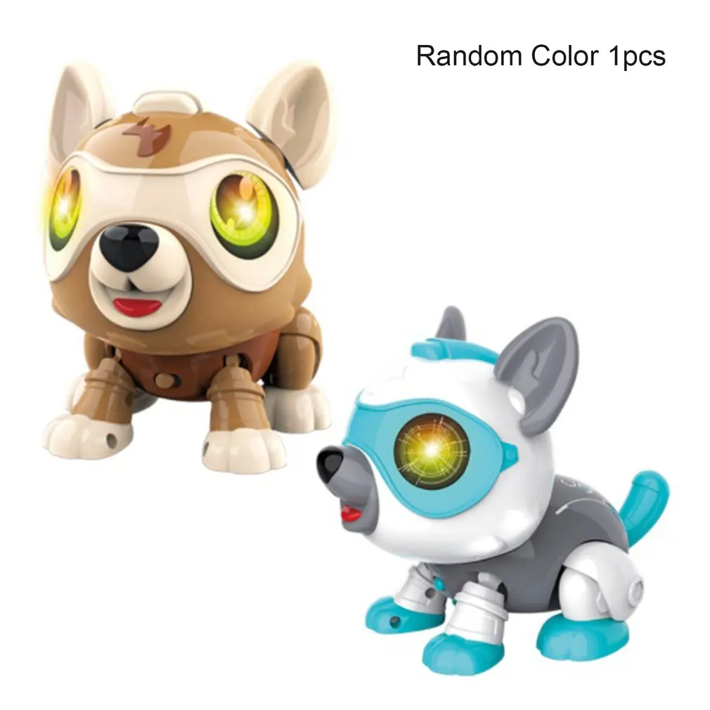 

1pc DIY Smart Sensor Electronic Robot Dog Voice Control Magnetic Induction Parent-child Interactive Toy Color Random