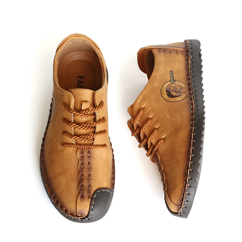 Классические удобные мужские повседневные туфли лоферы из спилка высокого