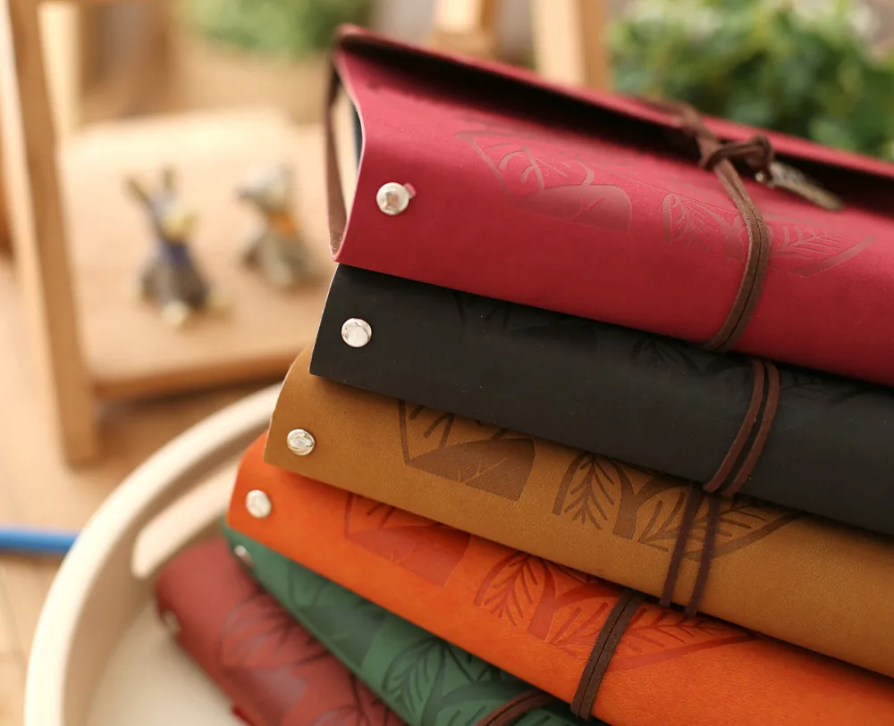 Новинка 2020 винтажный кожаный альбом для скрапбукинга кленовый лист ретро