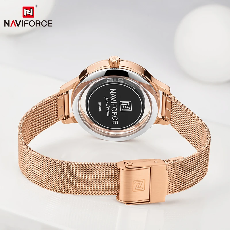

NAVIFORCE Casual Women Watches Ladies Business Dress Quartz Wristwatch Waterproof Stainless steel Luxury Clock Relogio Feminino
