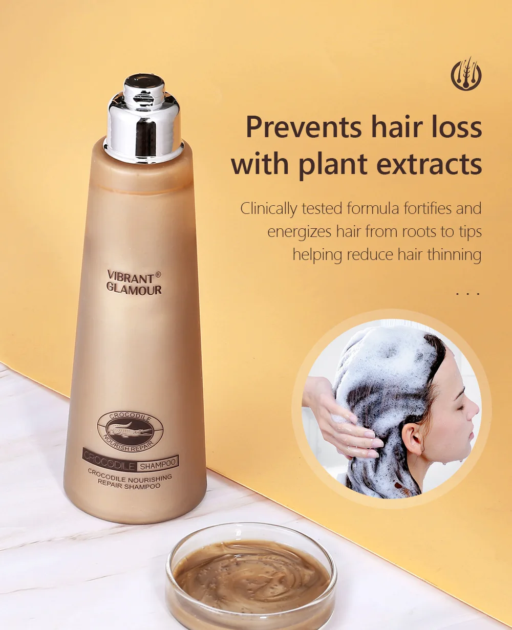 200ml  Crocodile shampoo herbal essence shampoo  hair loss products hair boosting prevent hair loss hair care products