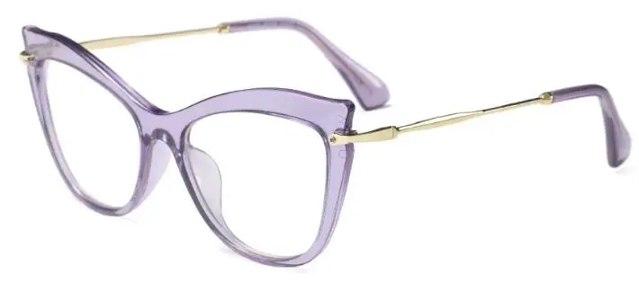 C3 purple clear Роскошный бренд, Deisgner очки для чтения «кошачий глаз», Женские винтажные оправы для очков, транспатент, компьютерные очки, прозрачные линзы - Цвет оправы: C3 purple clear