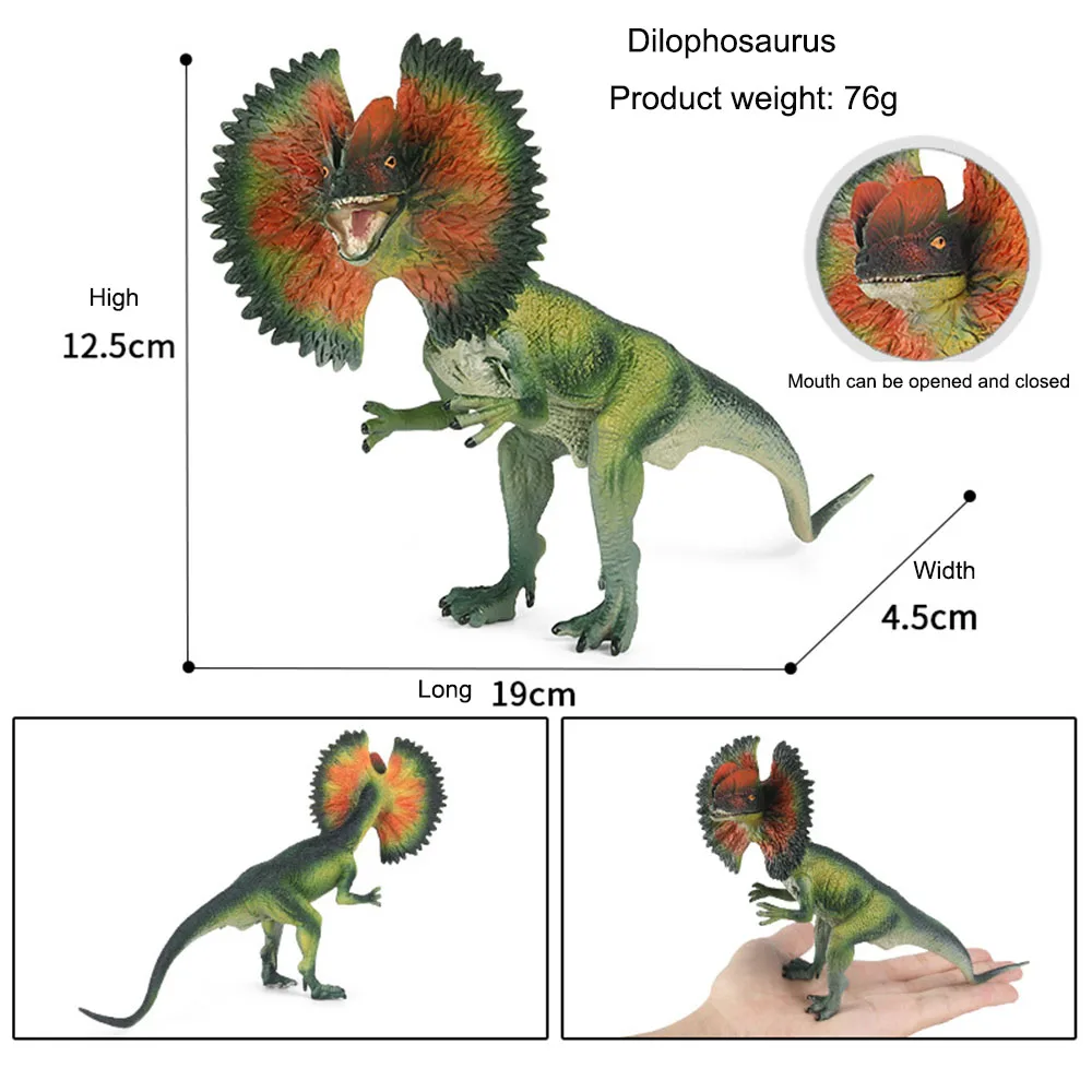 

HOT Simulation Dinosaur Toy Animal Model Solid Dilophosaurus Ornaments Figurines Action Figures Collection Kids Toys Gift
