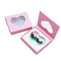 1 pair empty heart eyelash box magnetic lash package pink eyelash case beauty luxury lash box valentines day lash book