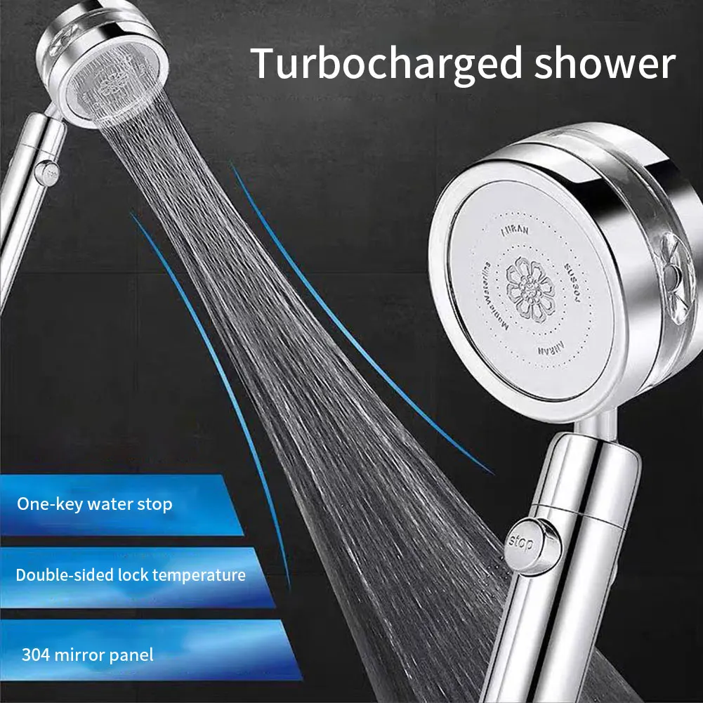

Pressurized Shower Head High Pressure Water Saving Perforated Free Bracket Hose Adjustable Bathroom Accessories Shower Set