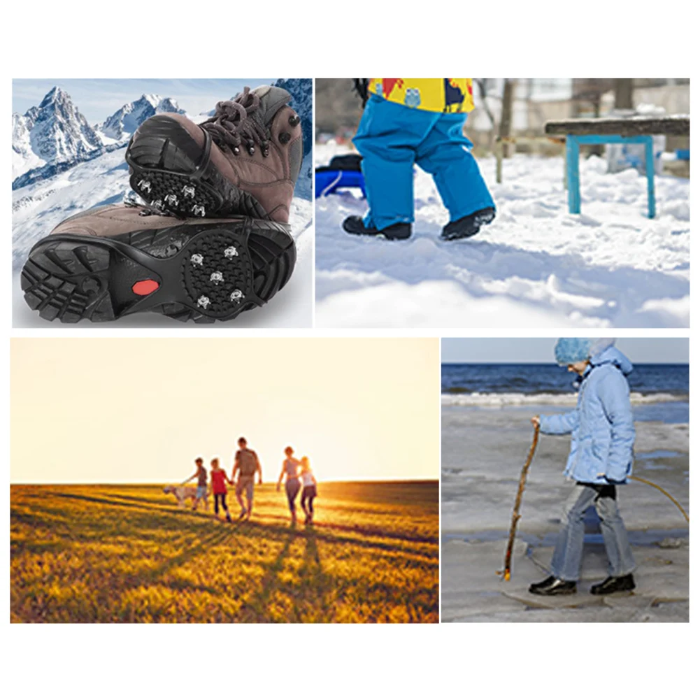 1 пара Детские колечки поводки шипы для зимней ходьбы безопасная обувь ручки на