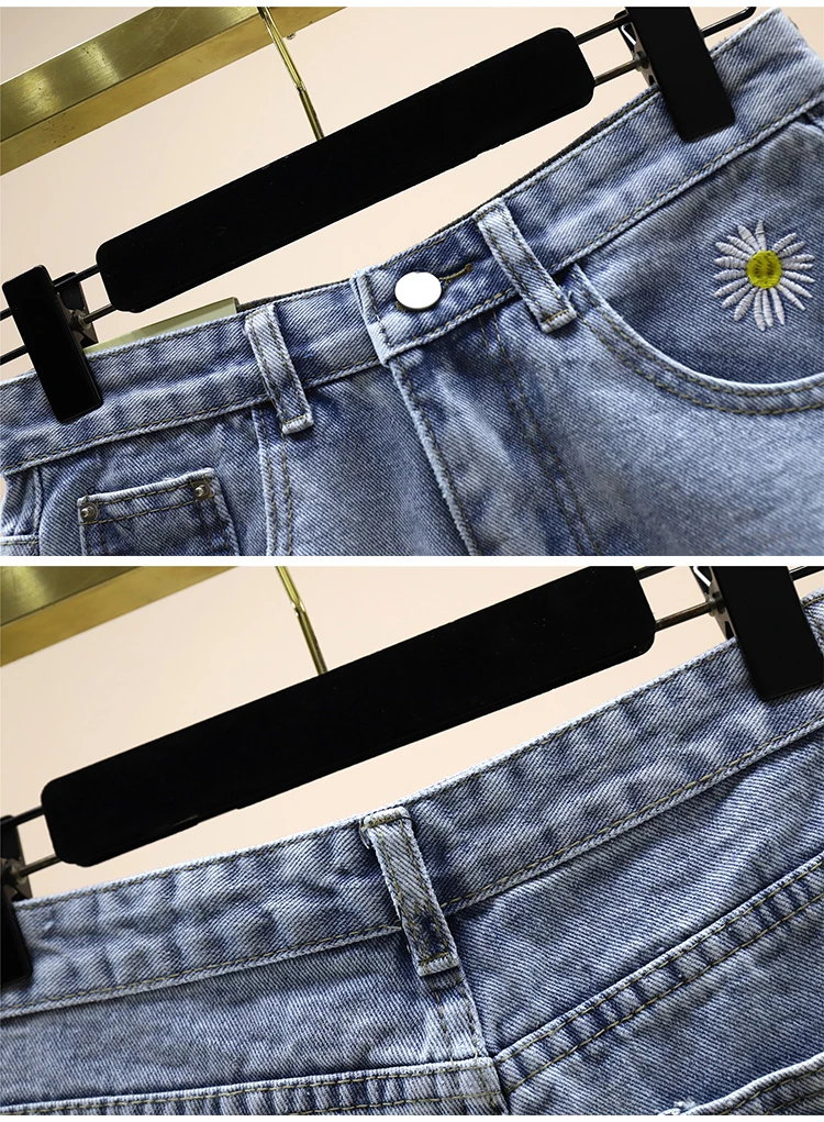 Женский костюм из 2 предметов свободная футболка с цветочным принтом и джинсовые