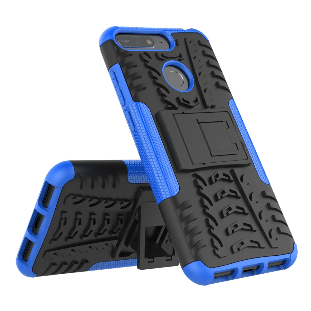 blue armor case Чехол honor 7C чехол на honor 7C AUM-L41 Прочный силиконовый бампер ударопрочный доспехи противоударный жесткий накладка чехол для huawei honor 7C 7 C - Цвет: blue armor case