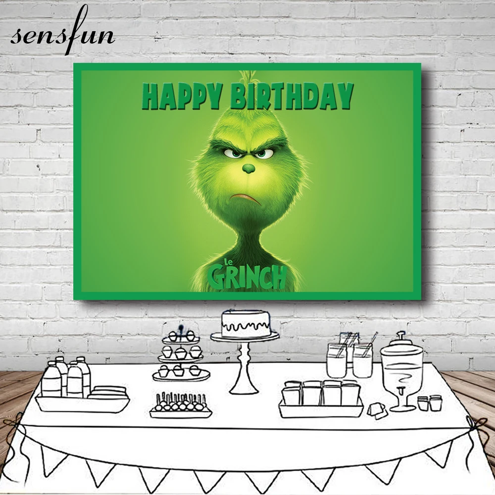 Sensfun зеленый Гринч фотографии Фоны Merry для рождественской вечеринки фон