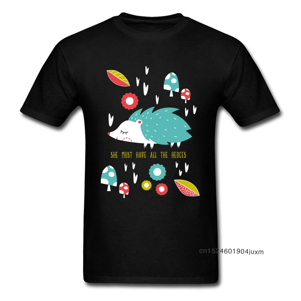 

All The Hedges Tops & Tees Men Kawaii T-shirt Cute Hedgehog Print Camisa T Shirts O Neck Summer/Autumn Pure Cotton Tshirts