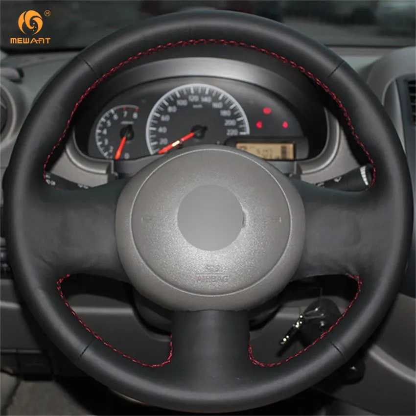 MEWANT черный чехол рулевого колеса автомобиля из натуральной кожи для Nissan March Sunny
