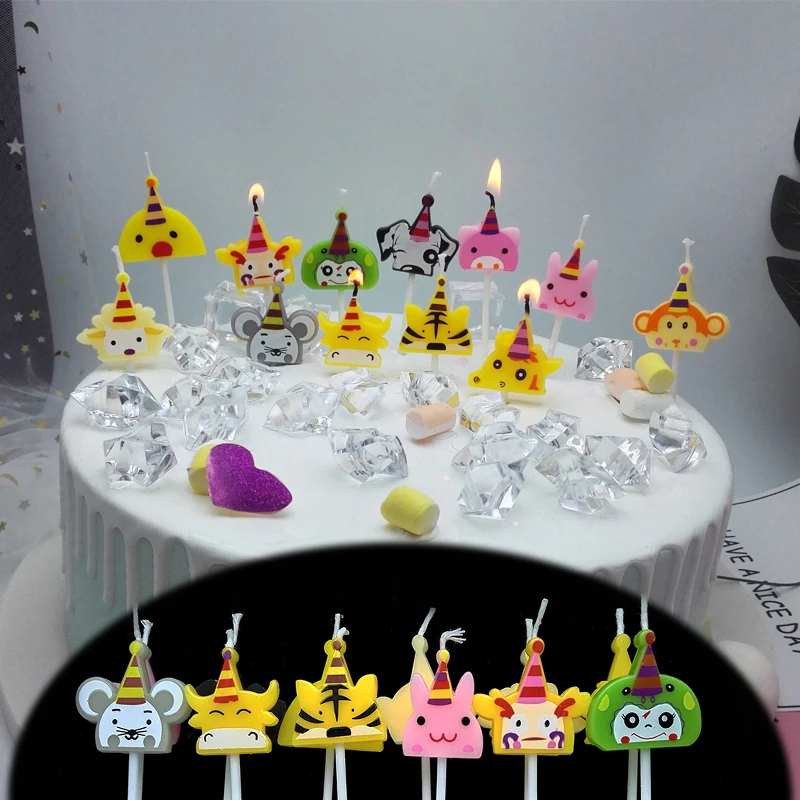 Свечи для торта с милыми животными бездымные свечи дня рождения инструменты