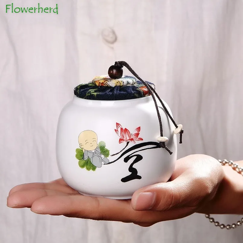 Керамическая фарфоровая чайная посуда герметичный резервуар портативная банка