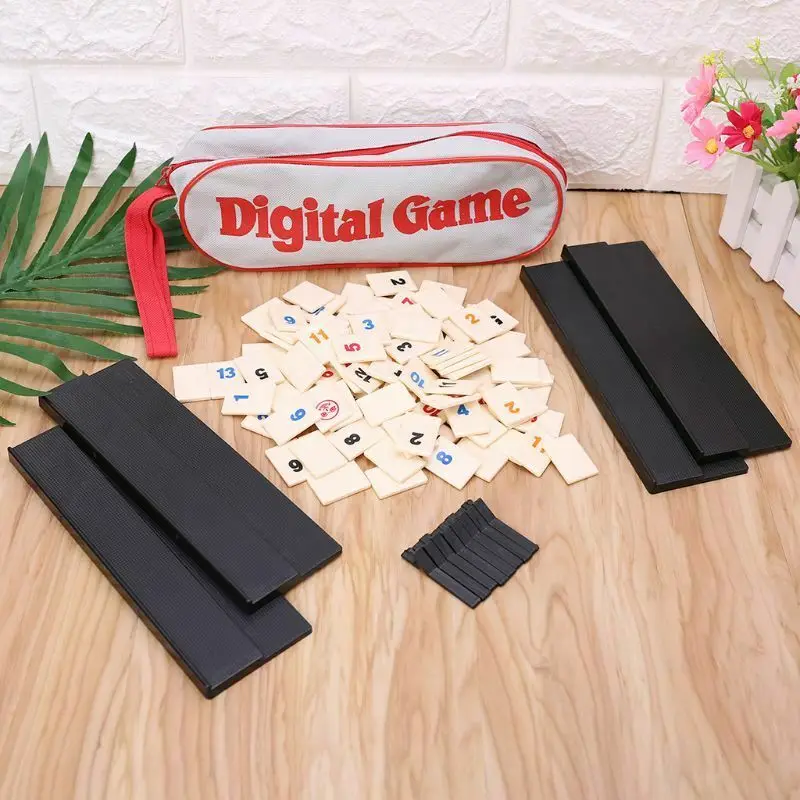 Портативная настольная игра Rummikub Israel Mahjong для 4 игроков 2*2,8 см - Цвет: board games