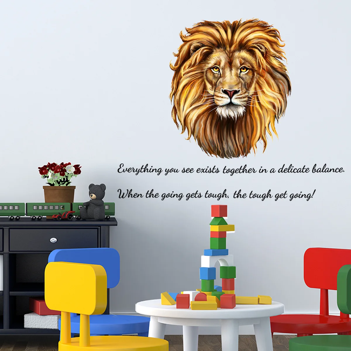 

Modern Creative Lion Wall Stickers Teenager Bedroom Decor Wallpaper Self-adhesive Home Decor Kids Room Decor Decals Mural