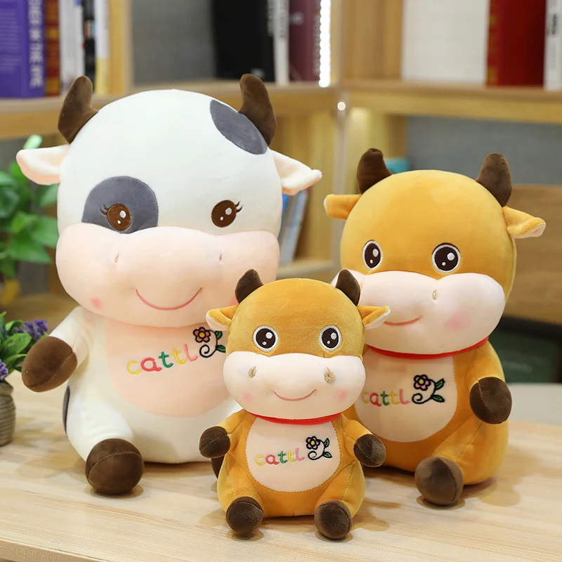 

New Hot Nice Huggable New 1pc 25cm/30cm/40cm Cute Soft Cattle Stuffed Kawaii Cow Plush Toy Animal Doll for Kids Baby Lovely Gift
