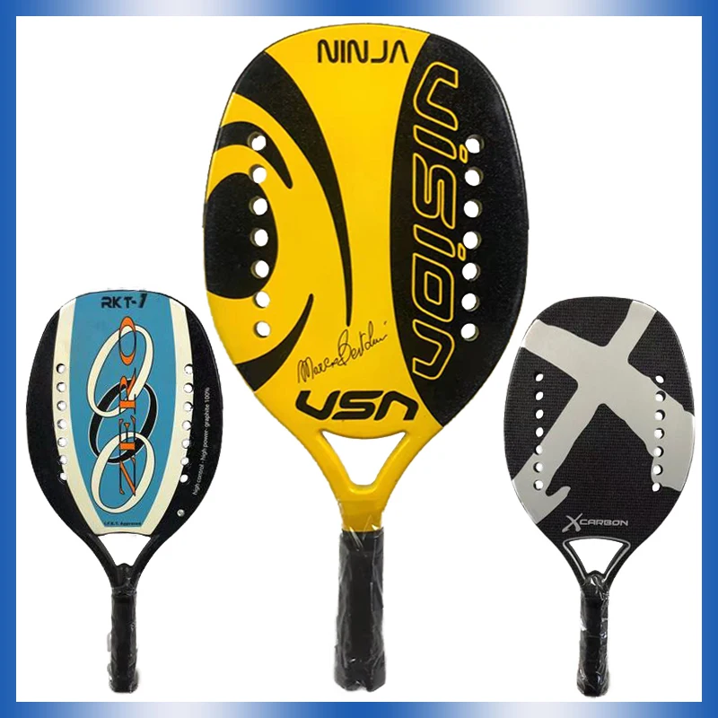 

24 Kinds of TOP Outdoor Professional Carbon Fiber Beach Tennis Racket Soft EVA Surface Adult Tennis Racket Equipment Unisex
