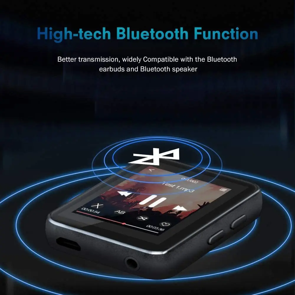 Миниатюрный MP3 плеер Plate с Bluetooth радио FM Hi Fi музыкальные плееры экраном для бега