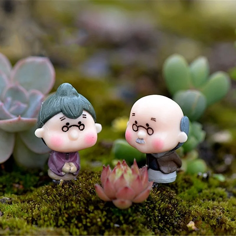 4 шт./лот Kawaii милый дедушка бабушка старая парная поделка искусственная фигурка