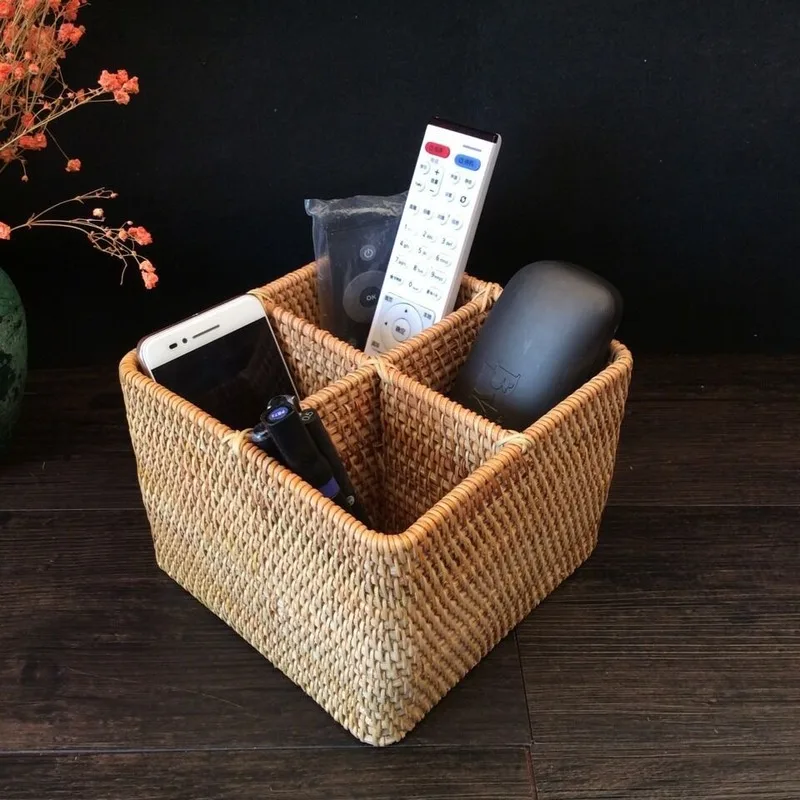 Оптовая продажа вьетнамский ротанговый ручной ящик для хранения корзина