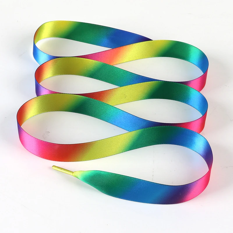 

26 Colors Double-sided Satin Ribbon Smooth Bootlace Candy Silk Sport Shoe Bowknot Reused Shoe Accessories