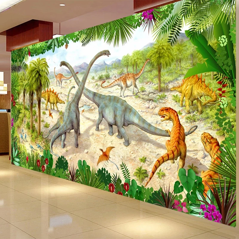 Настенные обои на заказ 3D динозавр мир зеленый лес научная фантастика фон для