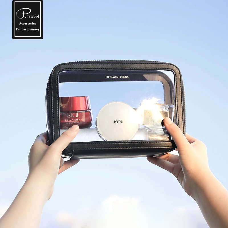 

P.travel Travel Storage Supplies Net Celebrity Victoria's Secret Double-sided Transparent PVC Cosmetic Bag