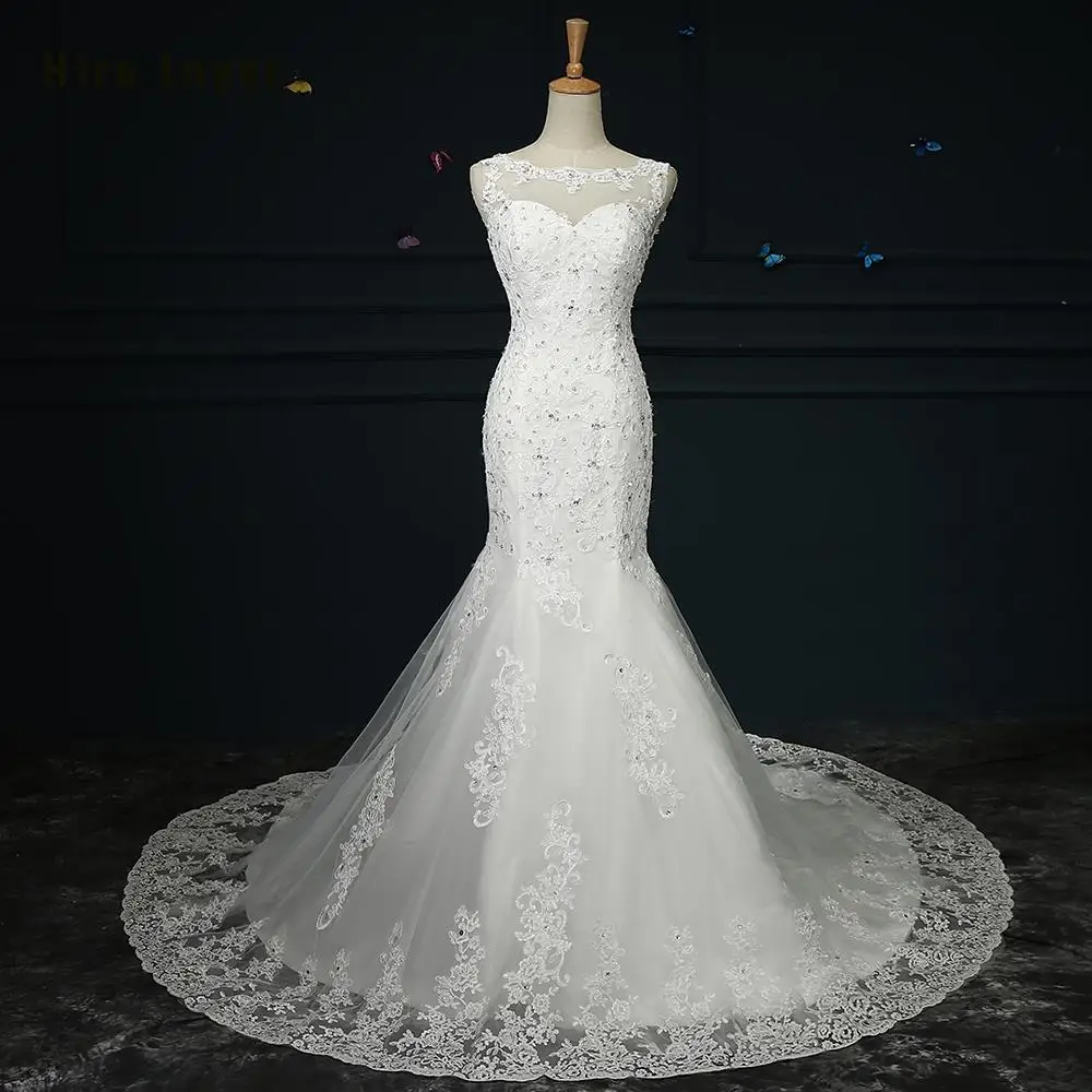 

New Hire Lnyer Custom Made Vestido De Noiva Sereia Shiny Crystal Sequin Appliques Mermaid Wedding Dresses Real Picture Gelinlik