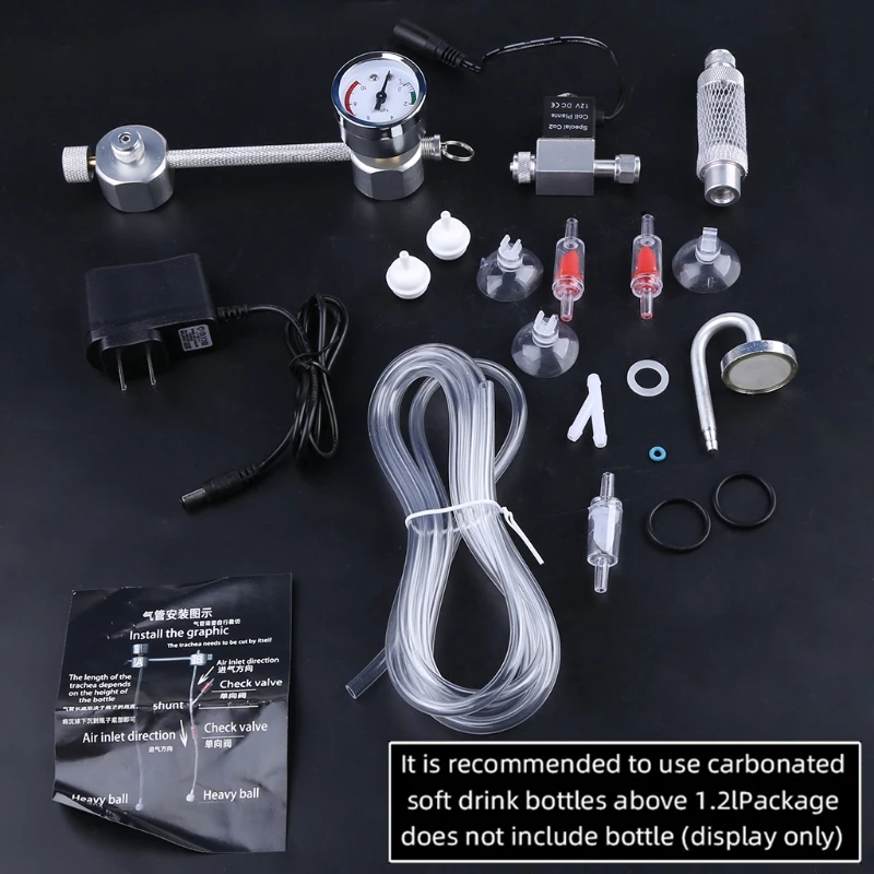 

Aquarium DIY CO2 System Generator Kit Bubble Counter Plants Diffuser Regulator