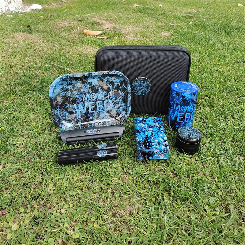 

Tobacco Kit Metal Rolling Tray Set Spices Crusher Airtight Container Zinc Alloy Weed Storage Grinder Herb Tobacco Travel Case