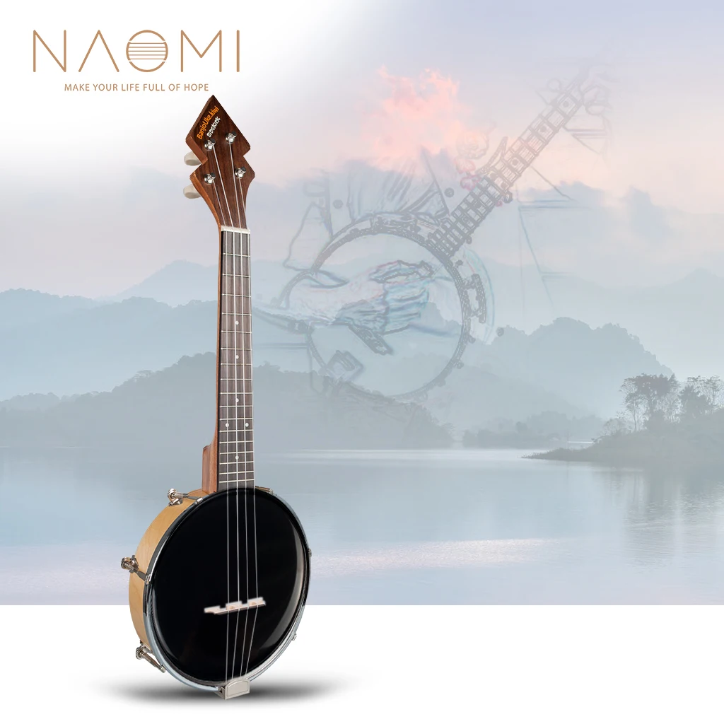 NAOMI BANJOUKE патент дизайн Banjolele тенор Размер банджо укулеле+ сумка для Гига+ тюнер черный цвет