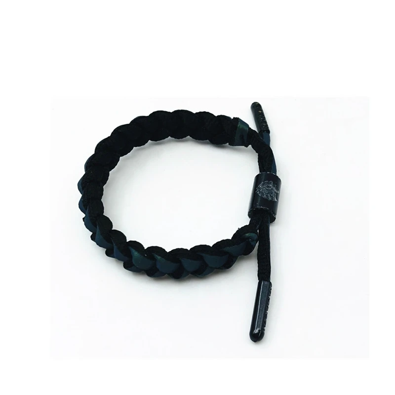 Черно белый хит продаж голографический кружевной тканый браслет унисекс