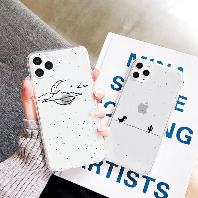 

beautiful Creativity Starry sky Phone Case Transparent Clear for iPhone 11 12 mini pro XS MAX 7 8 6 6S Plus X 5S SE 2020 XR