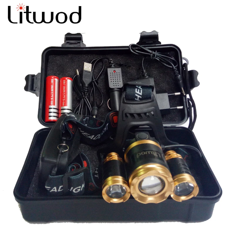 

Светодиодный налобный фонарь Litwod Z20RU13000LM T6, налобный фонарь, фонарик, Фонарь для рыбалки + аккумулятор 18650 + зарядное устройство USB для автомоб...