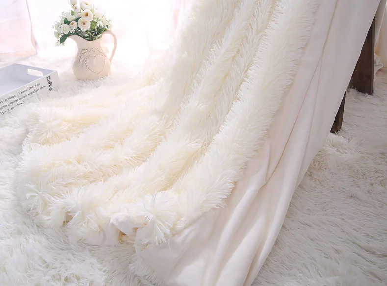 Пушистое плюшевое одеяло PV супермягкое постельные принадлежности пушистое из