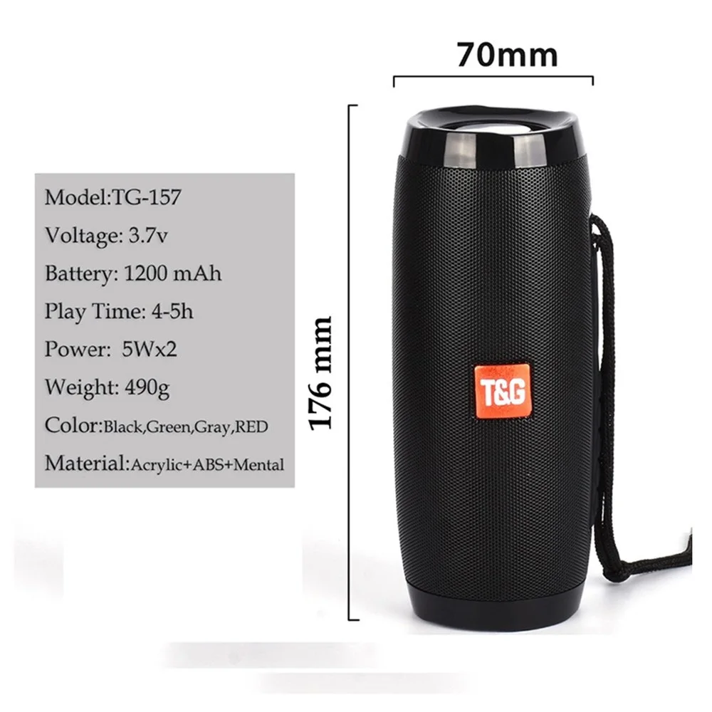 TG157 Беспроводной Bluetooth Динамик Портативный Колонка для отдыха на открытом