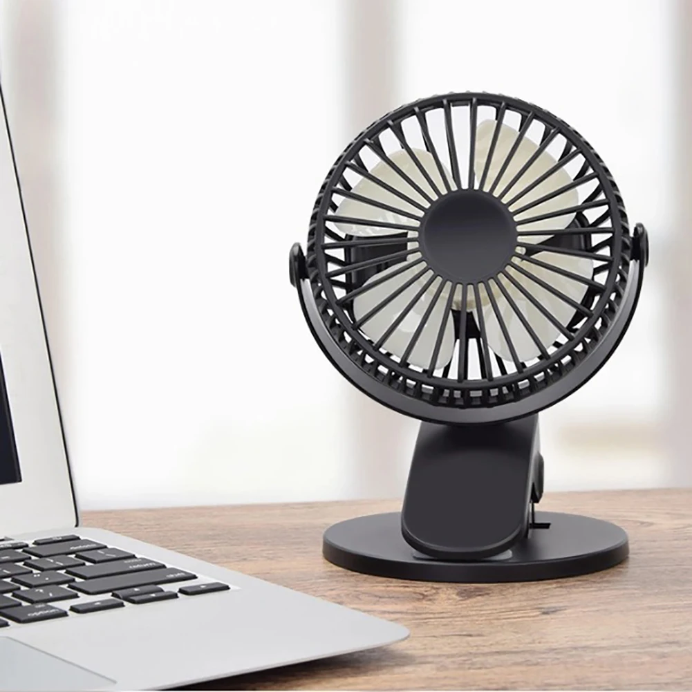 Clip-on USB Rechargeable Table / Desk Fan Mini Portable with Clamp 360 Degree Rotating Night Light Air Cooler | Бытовая техника